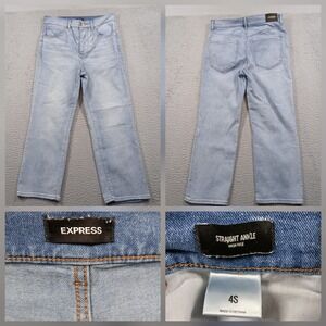 Express High Rise Straight Ankle Jeans Women's 4S Light Wash Denim EUC